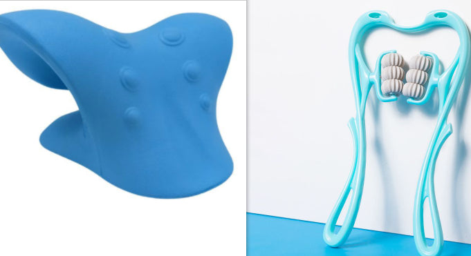6-Roller Cervical Neck Massager with Crystal Scraping Board