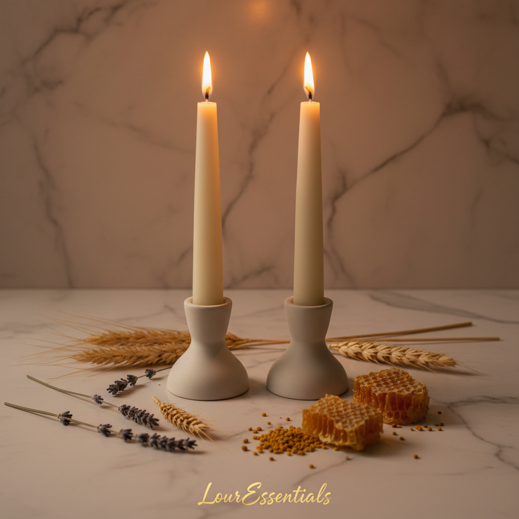 LourEssentials Beeswax Taper Candles