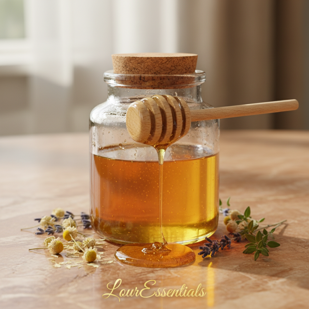 LourEssentials Raw Honey & Honey Dipper