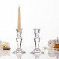 Two Crystal Glass Candle Holders